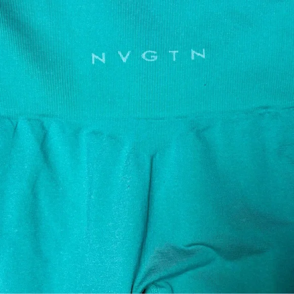 NVGTN Green Seamless Leggings with Mesh Panels - Picture 4 of 5